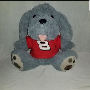 NASCAR Fuzzy Plush Gray Dog # 8 Dale Jr. 12"